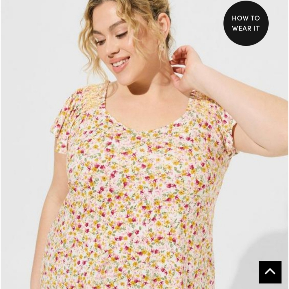 Torrid 4X flutter sleeve top